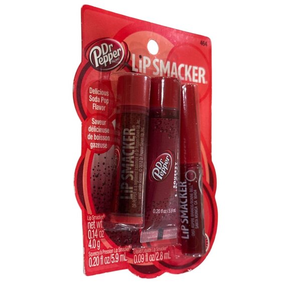 2012 3pc Set Bonne Bell/Lip Smacker DR. PEPPER TRIO Balm +Squeezy & Wand Glosses - Picture 3 of 6